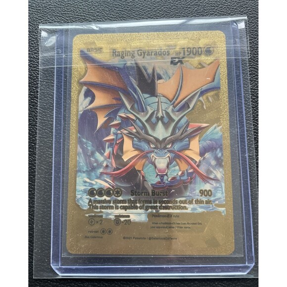 Pokémon- Gold Foil Collectable Card Basic Raging Gyarados Ex Hp1900 - Picture 3 of 4